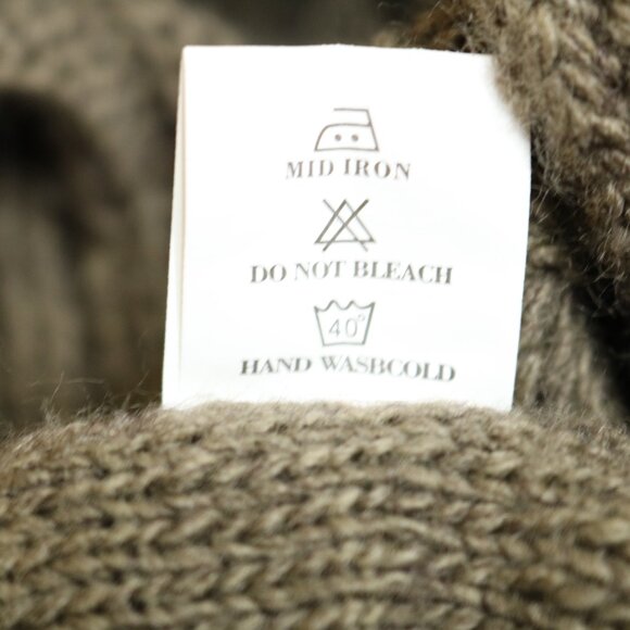 John Fashion Cardigan Sweater Open Front Draped Ruffles Knit Green Brown - Picture 10 of 11